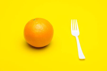 Orange is a sweet-tasting citrus fruit with an acid touch, orange skin and rich in vitamin C; refreshing juices are made from the orange juice.の写真素材