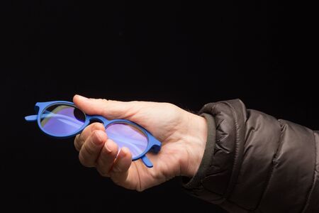 Visual health in the glasses, give away glasses for vision correction, colored designer glasses on a...