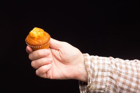 cupcake, industrial pastries, breakfasts and snacks, unhealthy but with a very pleasant flavor.の写真素材