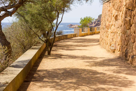 Camino de Ronda, Costa Brava, Catalonia, Spain, is a path that follows the steep Mediterranean coastline of the Catalan coastの写真素材