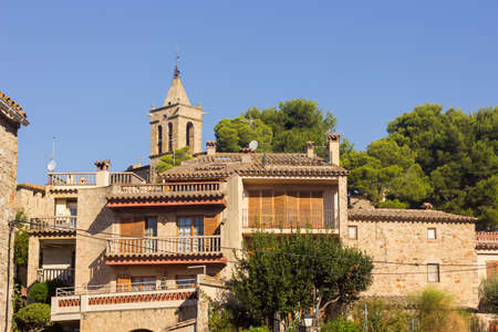 Castell d'Aro village on the Mediterranean coast in the EmpordÃ  region, in the province of Girona, Catalonia, Spain. Small town with its streets full of history.のeditorial素材