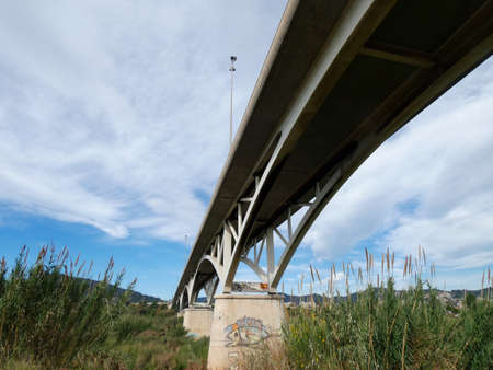 Bridge with its pillars, a civil engineering work that has to support the weight of cars and trucks...