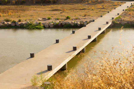 Modern bridge to cross the riverの写真素材