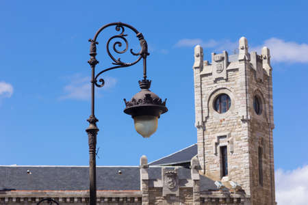 Classic street lamps in the center of townの写真素材