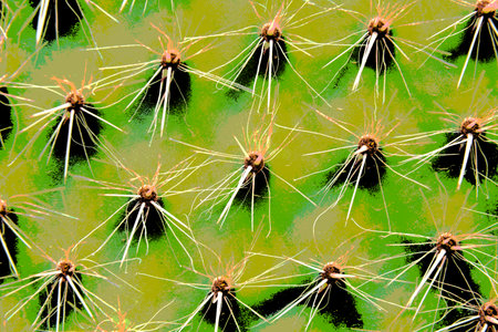 Cactus growing in the desert is reaching for the sunlightの写真素材