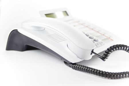 White enterprise desktop phoneの写真素材