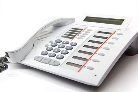 White enterprise desktop phoneの写真素材