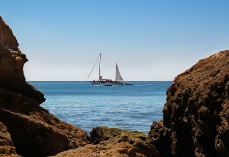 Sialboat cruise on a hot summer dayの写真素材