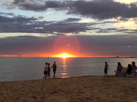 Sunset in the beachの素材