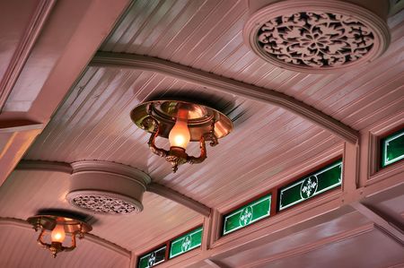 Ceiling of an ancient trainの写真素材