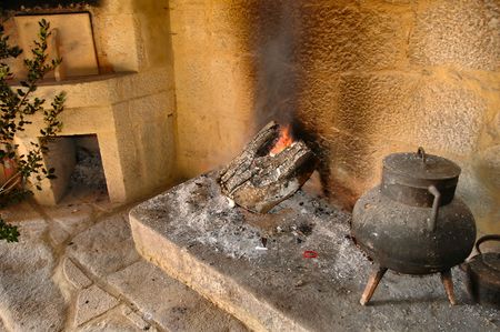 Traditional fireplaceの写真素材
