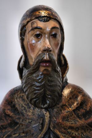Wood statue of a monkの写真素材