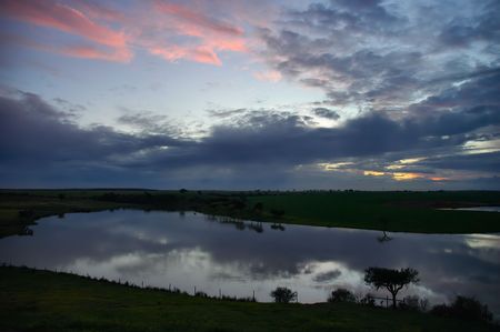 Lake at sunset