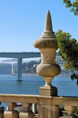 Balcony, stone column and bridges