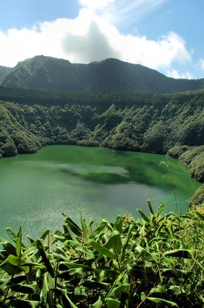 Green lakeの写真素材