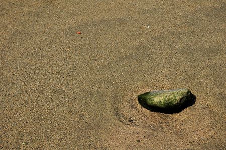 Stone in the sandの写真素材