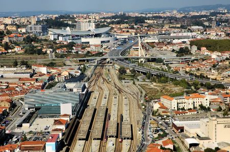 Aerial view over the city of Portoの写真素材