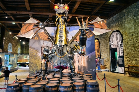 Large modern sculpture made with medieval objectsのeditorial素材