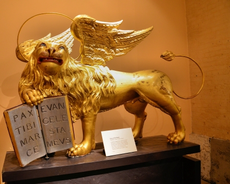 Sculpture of a mythical lion of Venetian originのeditorial素材