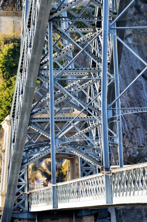 Detail of the structure of an historic bridge in the city of Porto
