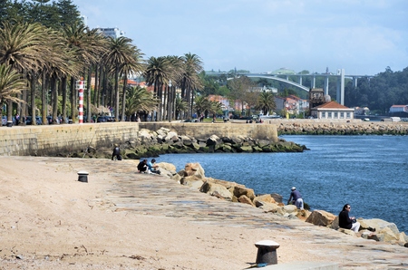 Scenic over the river Douro and the city of Portoのeditorial素材