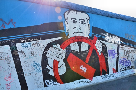 The East Side Gallery or the Berlin Wall graffitisのeditorial素材
