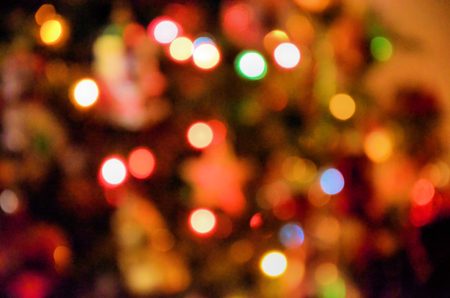 Abstract composition with blurred Christmas lightsの写真素材