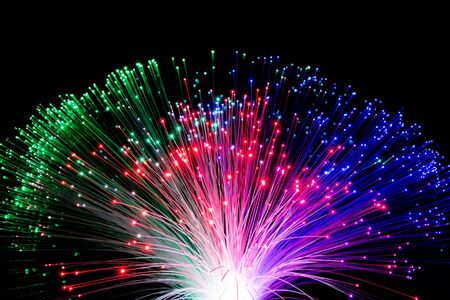 Abstract light tracks created with light from light emitting diodes.の写真素材