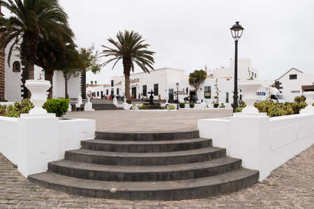 Lanzarote / Spain - September 17, 2020: Image of the plaza in the village of Teguise on the volcanic island of Lanzarote, Canary Islands, Spainのeditorial素材