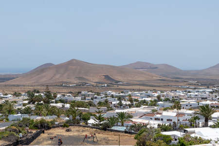 Lanzarote / Spain - 21 May 2016: view of the town of Nazaret and volcanic mountains on the island of Lanzarote, Canary Islands, Spainのeditorial素材