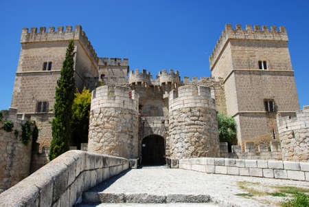 fifteenth century medieval fortress, Ampudia  Spainのeditorial素材