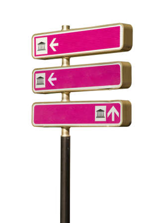 tourist information signs of museums, isolatedの写真素材