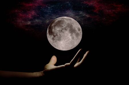 Moon and Hand