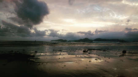 Sunset in the golden hour at a brazilian's beach