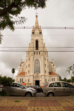Jau / Sao Paulo / Brazil - 02 21 2020: Mother Church of Our Lady of Patronage (Nossa Senhora do PatrocÃ­nio)のeditorial素材