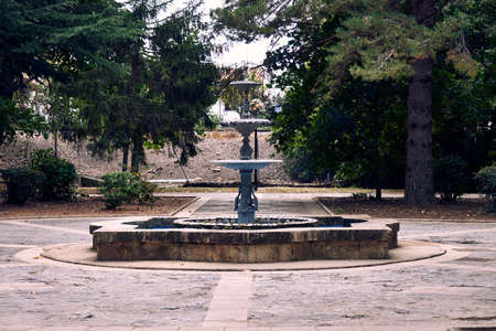 Forgotten fountain in a town in Soriaの写真素材