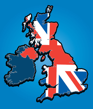Vector Map of the United Kingdom with Union Jack National Flag のイラスト素材