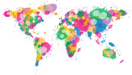 World Map Paint splatteredのイラスト素材