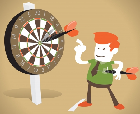 Corporate Guy Hits a Bullseyeのイラスト素材