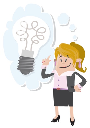 Businesswoman Buddy has a bright ideaのイラスト素材