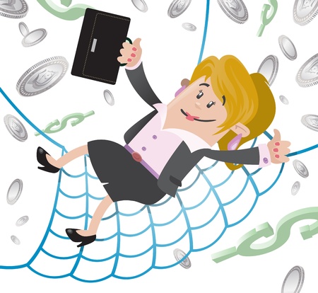 Businesswoman Buddy has a Financial Safety Net のイラスト素材