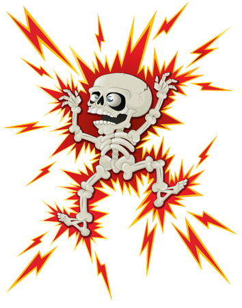 Halloween Skeleton gets a Shock   のイラスト素材
