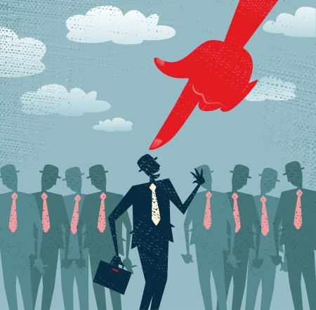 Abstract Businessman is Picked and Selected のイラスト素材