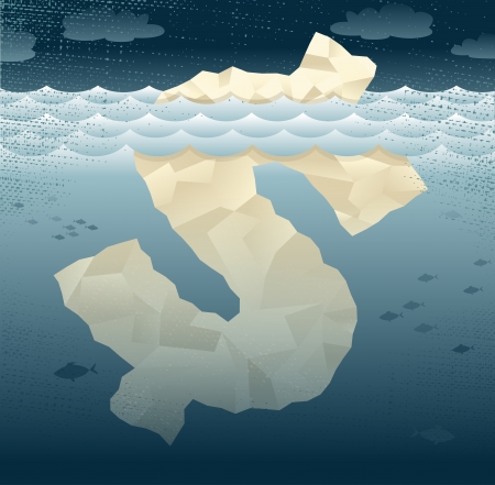 Abstract Business Tip of the Dollar Iceberg Great illustration of a Business themed Tip of the Iceberg shaped as a Dollar sign のイラスト素材