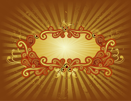 vector floral fantasy illustration frame 2d rayのイラスト素材