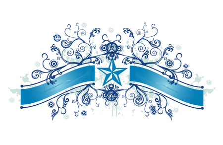 vector composition shape banner flower frame starのイラスト素材