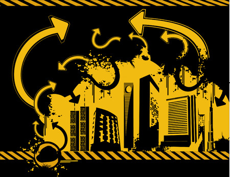 buildings abstract vector composition 2d cool cityのイラスト素材