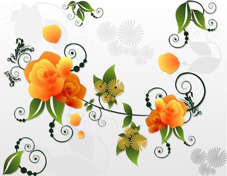 vector floral illustration abstract art beautiful backgroundのイラスト素材