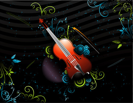 vector illustration of a music instrument with cool backgroundのイラスト素材