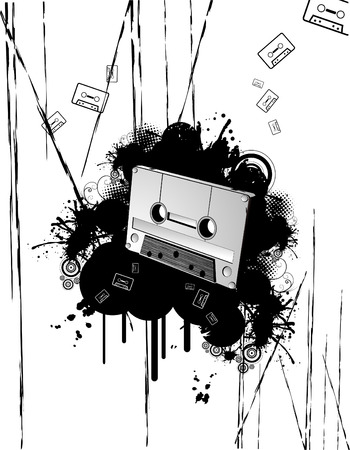 vector illustration of a tape with cool backgroundのイラスト素材